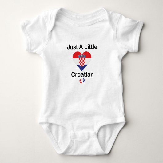 Just A Little Croatian,baby Gift Croatia Flag Baby ベビーボディスーツ (正面)