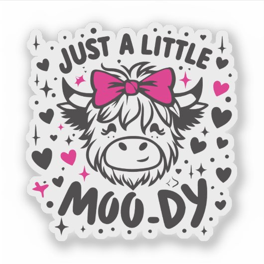 Just a little moody cow  シール (正面)