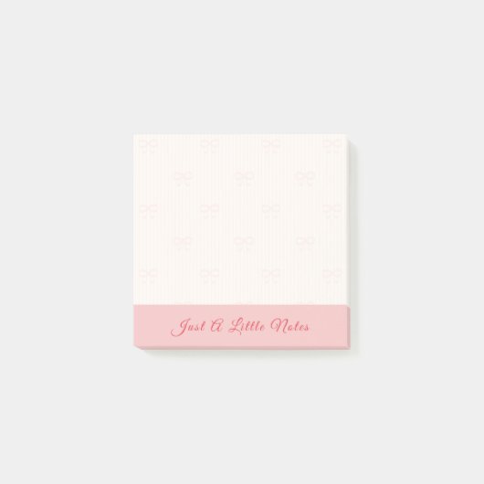 Just A Little Note Pink Bow Watermark ポストイット (正面)