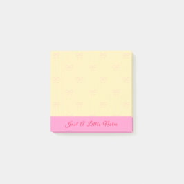 Just A Little Note Pink Bow Watermark On Yellow ポストイット