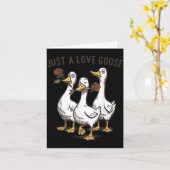 Just A Love Goose Funny Goose Happy Valentine’s Da カード (黄色い花)