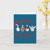 Just A Love Goose Funny Valentine Cute Goose For W カード (黄色い花)
