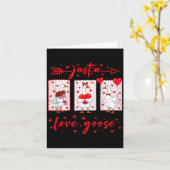Just A Love Goose Funny Valentine Cute Goose For W カード (黄色い花)