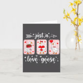 Just A Love Goose Funny Valentine Cute Goose For W カード (黄色い花)