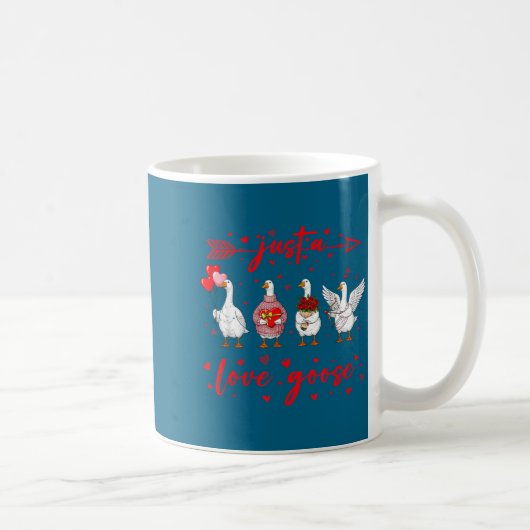 Just A Love Goose Funny Valentine Cute Goose For W コーヒーマグカップ (右)