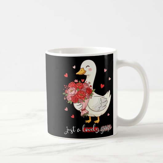 Just A Lovely Goose Bouquet Roses Floral Valentine コーヒーマグカップ (右)