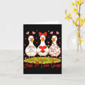 Just A Lovely Goose Coffee Funny Valentine Silly G カード (黄色い花)