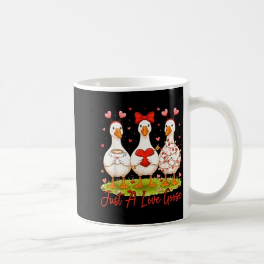 Just A Lovely Goose Coffee Funny Valentine Silly G コーヒーマグカップ (右)