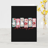 Just A Lovely Goose Cute Pink Silly Goose Valentin カード (黄色い花)