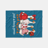 Just A Lovely Goose Cute Silly Goose Valentine's D フリースブランケット (正面(横))