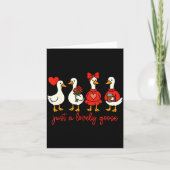 Just A Lovely Goose Valentine Duck Funny Geese Val カード (正面)
