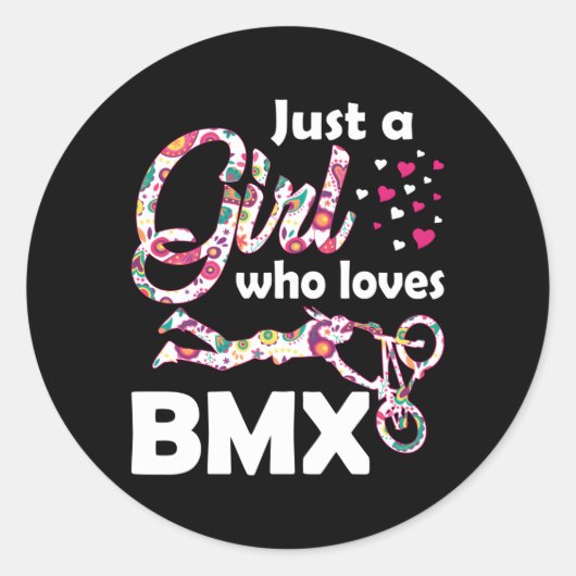 Just A Loves Bmx Bmxサイクリングバイクもしくは自転車に乗る人 ラウンドシール (正面)
