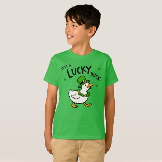 Just A Lucky Duck Cute St. Patrick's Day Tシャツ (正面フル)