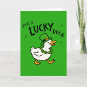 Just A Lucky Leprechaun Duck Funny St Patricks Day カード (正面)