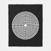 Just a Maze on Black フリースブランケット (正面)