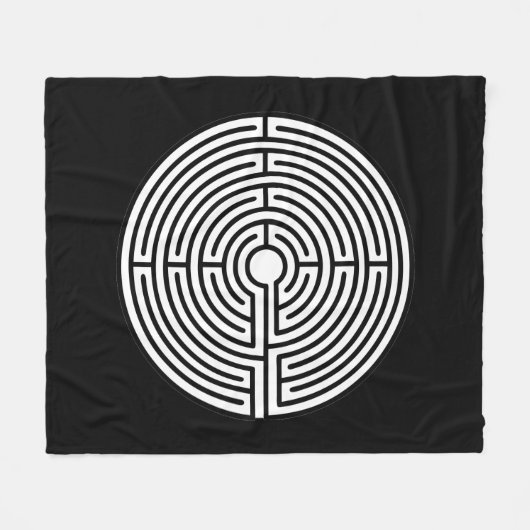 Just a Maze on Black フリースブランケット (正面(横))