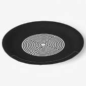 Just a Maze on Black ペーパープレート (アングル)