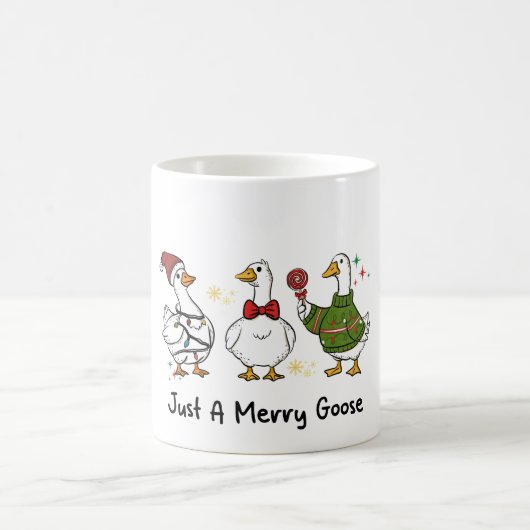Just A Merry Goose Festive Holiday Design コーヒーマグカップ (中央)