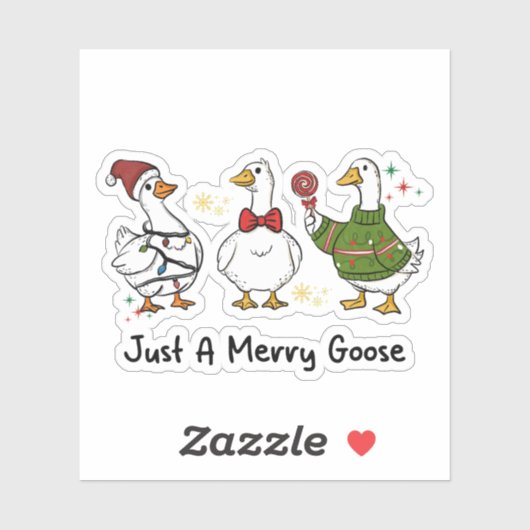 Just A Merry Goose Festive Holiday Design シール (シート)