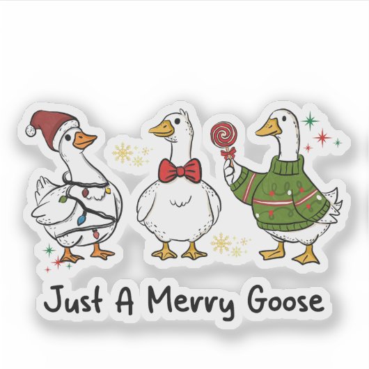 Just A Merry Goose Festive Holiday Design シール (正面)