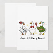 Just A Merry Goose Festive Holiday Design 招待状 (正面/裏面)