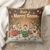 Just a Merry Goose | Funny Christmas Goose Design クッション (ブランケット)