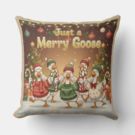 Just a Merry Goose | Funny Christmas Goose Design クッション