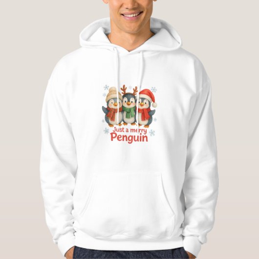 Just a Merry Penguin Christmas Hoodie パーカ (正面)
