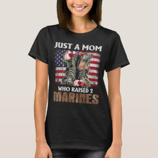 Just A Mom Who Raised Marines American Flag Gifts Tシャツ