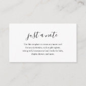 Just a Noteベビーシャワー エンクロージャーカード (正面)