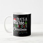 Just A Nurse Who Loves Christmas Rn Nursing Christ コーヒーマグカップ (左)