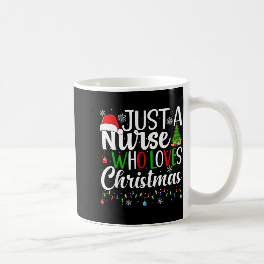 Just A Nurse Who Loves Christmas Rn Nursing Christ コーヒーマグカップ (右)