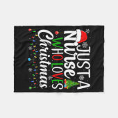Just A Nurse Who Loves Christmas Rn Nursing Christ フリースブランケット (正面(横))