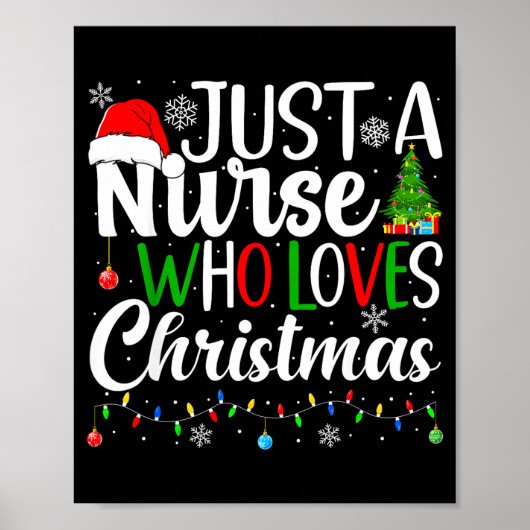 Just A Nurse Who Loves Christmas Rn Nursing Christ ポスター (正面)