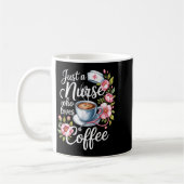 Just A Nurse Who Loves Coffee Funny Nursing Design コーヒーマグカップ (左)