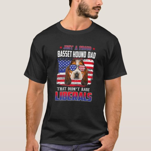 Just A Proud Basset Hound Dad Merica Dog 4Th Of Ju Tシャツ (正面)