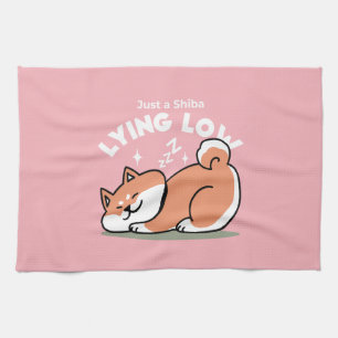 Just a Shiba Llow：かわいい柴犬デザイン キッチンタオル
