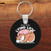 Just a Shiba Llow：かわいい柴犬デザイン キーホルダー (裏面)
