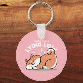 Just a Shiba Llow:かわいい柴犬デザイン キーホルダー (正面)