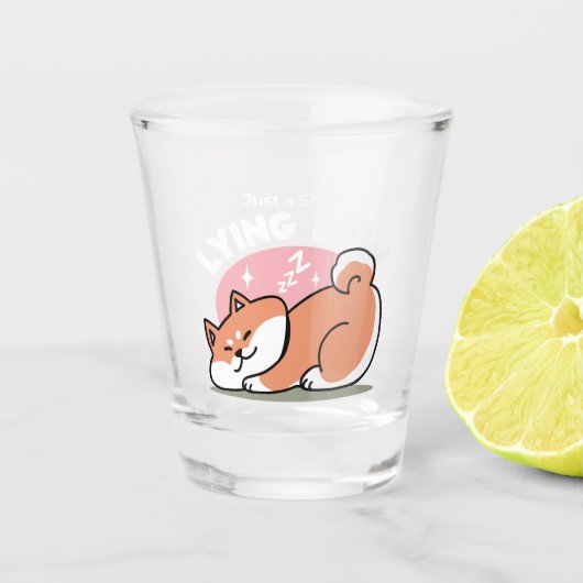 Just a Shiba Llow:かわいい柴犬デザイン ショットグラス (正面)