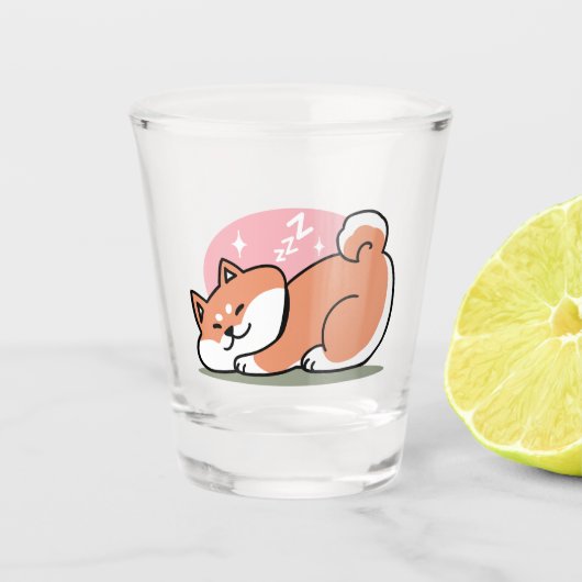 Just a Shiba Llow:かわいい柴犬デザイン ショットグラス (正面)