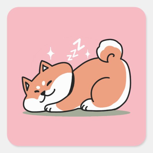 Just a Shiba Llow：かわいい柴犬デザイン スクエアシール (正面)