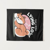 Just a Shiba Llow:かわいい柴犬デザイン タペストリー (正面(横))