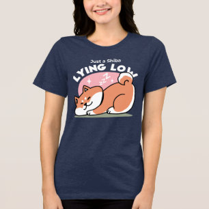Just a Shiba Llow:かわいい柴犬デザイン トライブレンドTシャツ