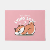 Just a Shiba Llow：かわいい柴犬デザイン ドアマット (正面)
