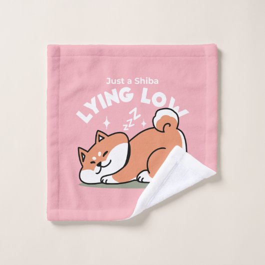 Just a Shiba Llow：かわいい柴犬デザイン バスタオルセット (ウォッシュタオル)