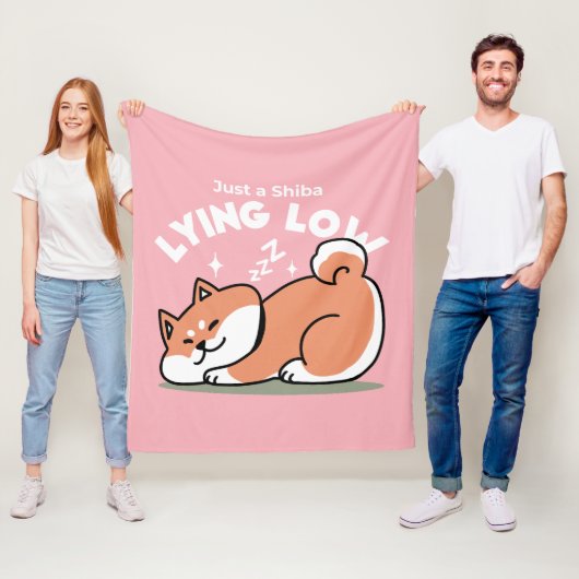 Just a Shiba Llow:かわいい柴犬デザイン フリースブランケット (インサイチュ)