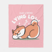 Just a Shiba Llow:かわいい柴犬デザイン フリースブランケット (正面)