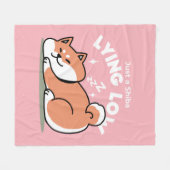 Just a Shiba Llow:かわいい柴犬デザイン フリースブランケット (正面(横))