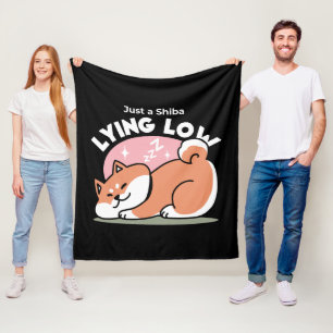 Just a Shiba Llow：かわいい柴犬デザイン フリースブランケット
